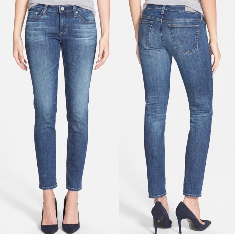 AG Adriano Goldschmeid The Stilt Cigarette Leg Mod-Rise Skinny Blue Jeans 26